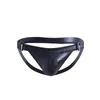 Men's G Strings Men Underwear Gay Sexy Thong Erotic Man PU Leather Underpants Mens Thongs Male Sex Tangas