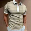 Chemises décontractées pour hommes Été Hommes Polo Chemise À Manches Courtes Surdimensionné Lâche Fermeture À Glissière Couleur Correspondant Vêtements De Luxe Mâle T-shirts Top US Yards 231021