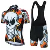 Herrspårar Skull Mönster Cykeltröja Set Summer Road Cykelkläder Mountain Bike Clothes Mtb Maillot Ciclismo Men Cycling Set 231021