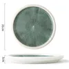 Plates Creative Lotus Leaf Texture Ceramic Flat Plate Restaurant Dessert Sushi Pasta Molecular Cuisine Specialty Tableware