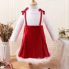 مجموعات الملابس Baywell Baby Girls ملابس الفساتين المحددة لأول مرة في عيد الميلاد الحفلات الحمر