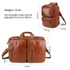 Briefcases Men's Briefcase Genuine Leather Messenger Bag 15.6" Laptop Large Capacity Shoulder 3 Use Multifunctional Handbag Tote