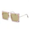 Sunglasses Square For Women Sun Glasses Pink Luxury Designer Fashion Thin Leg Gafas De Sol Cute Ladis Glass Vintage