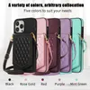 Capas de telefone celular Apple para iPhone 15 14 12 Plus Pro Max Ultra 13 Suporte para celular Espelho Design Premium Crossbody Capas de telefone de luxo Dobrável Lanyard Card Pocket Bag