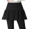 Short actif pantalon taille élastique femme culottes legging thermique cuisse pantalon jupe plissée coupe cintrée femme avec haute élasticité