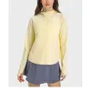 Lu Lu Align Lemons Yoga Coat Lulutop Women Golf Tennis Jackets Gym Women's Long Sleeve Top Sport Fitness Outdoor Breattable Stretch Kvinnliga sportkläder