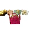 Present Wrap 50st Laser Cut Rose Mönster Pearl Paper Party Wedding Favor Chocolate Candy Mini Boxes