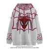 Street Spider Monster Jacquard Colorblock rits met capuchon voor heren en kleine losse jas