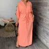 Roupas étnicas Moda Feminina Kaftan Muçulmano Abaya Camisa Bolso Vestido Islâmico Manga Longa Abayas Dubai Turco Modéstia Robe Jilbab