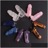 Pendant Necklaces Pendant Necklaces 6Pcs/Lot Man Penis Mini Natural Tiger Eyes Lapis Lazi Crystal Stone Male Genitalia Shaped Pendants Dh97I