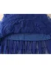 Skirts TIGENA 92cm Tiered Maxi Tulle Skirt Women Spring Summer Elegant Layers High Waist Pleated Tutu Mesh Long Female 231020