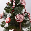 زخارف كبيرة في عيد الميلاد الأحمر والأبيض مصاصة حلوى صغيرة تزيين الزخرفة ديكور ديكور ديكور