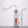 Mini recycleur portable plates-formes pétrolières narguilés Shisha 10mm brûleur à mazout en verre Bongs tuyau de fumée grand cendrier à bulles Bong avec tuyau et tuyau de brûleur à mazout en verre mâle