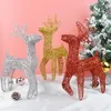 1pc kunstmatige holle glitter kerst herten voor kerstdecoratie, open haard tafel decor, voor thuis woonkamer kantoor decor ornament, tafelblad display
