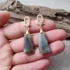 Boucles d'oreilles pendantes FUWO vente en gros exquise zircone cubique Labradorite bijoux trapèze de haute qualité améliorez votre look 5 paires/lot ER471