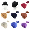 Basker muslimska män kvinnor turban huvud wrap satin fodrad halsduk elastiska pannband mössor