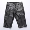 Мужские шорты Summer Mens Fauxe Leather Boxer половина с карманами мужчины мягкие удобные свободные высокие талии шесть брюк