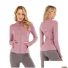 Yoga Outfit Lu-088 2022 Yoga Jacket Womens Define Workout Sport Coat Fitness Sports Quick Dry Activewear Top Solid Zip Up Sweatshirt S Dhew7