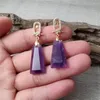 Boucles d'oreilles pendantes FUWO vente en gros de superbes améthystes avec zircon cubique scintillant ajoutez une touche d'élégance à votre tenue 5 paires/lot ER468