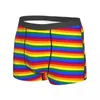 Underpants Rainbow Striped Underwear Horizontal Stripes Men Shorts Briefs Comfortable Boxershorts Trenky Customs Plus Size