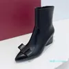 2023-Bottes Femmes Plateforme Court Boot Designer Mode Cuir Chunky Talons