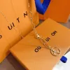 Couple letters Flowers Pendant necklace Luxury Charm Jewelry lgold Necklace Designer for women Brand Long Chain men designers Accessories