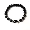 Strand Yin Yang Tai Chi Bagua Pietra naturale Perline Bracciale amico Coppia minimalista