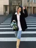 Womens Jackets Black Long Sleeved Suit Jacket For Fashion Korean Back Split Office Lady Blazer Coat Spring Autumn 231021