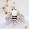 Pins Broches Version coréenne diamant perle pour femmes trois-Nsional alliage insecte abeille broche femme costume robe vêtements broche Accessori Dh8J2