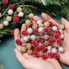 Decorative Flowers 100/10Pcs Christmas Artificial Berries Fake Holly Stems Fruit Cherry Plants For Tree Year Decoration Craft