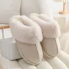 Nya bomulls tofflor Kvinnors Autumn och Winter Fog Gray Coconut Milk White Pink Nut Brun Plush Thicked at Home Light Warmth Home Plush Storlek 36-41