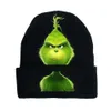 Christmas Hat Fashion For Kids And Adults New Green Fur Monster Grinch Hat Play Anime Surrounding Men's And Women's Warm Knitted Hat