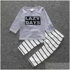 Clothing Sets Autumn Baby Clothes Boy Set Cotton Long-Sleeved T-Shirtadd Pants Write A Newborn Girls Clothing Drop Delivery Dhb4A