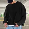 Men's Hoodies Mens Simple Casual Loose Oversize Solid Hoodless Pullover Sweater Jogging European Style Korean