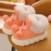 Slipper Cute Pom Rabbit Toddler Girls Slippers PU Leather Plush Thick Children Slippers Winter Warm Soft Anti Slip Kids Indoor Shoes 231020