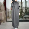 Roupas étnicas 2023 Capuz Desenhar Corda Muçulmana Hijab Abaya Solta Manga Longa Abayas Mulheres Dubai Kaftan Turco Modéstia Robe Jilbab