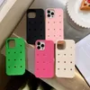 Cajas de teléfonos celulares Soft Candy Color Hollow Out Silicon Coque Case para iPhone 15 14 11 13 12 Pro Max Mini X XR XS 8 Plus Protección Contraportada 231021