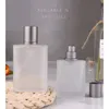 Perfume Bottle 10pcs 100ML Square Frosted Glass Perfume Spray Bottles Packaging Bottle Refillable Atomizer Travel Cosmetic Container 231020