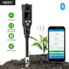PH -mätare smart jordens pH -mätare 0,0 ~ 14,0ph Bluetooth Soil Tester Data Logger Temp Acidity Analysator för hydroponics Planting Garden Farmland 231020