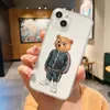 Mobiltelefonfodral Fashion Brand Bear Case för iPhone 15 Pro Max 14 13 12 11 XR 7 8 Plus Transparent Soft Silicone Cover Trend Fundas 231021