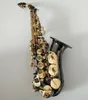 Czarny oryginalny model 991 Model B-Key Profesjonalny zakrzywiony sopranowy saksofon Czarny Nickel Złoty Materiał Jazz Instrument Sax 01