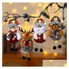 Décorations de Noël Mignon Arbre De Noël Décoration Pendentif Père Noël Ours Bonhomme De Neige Elk Poupée Suspendus Ornements Pour La Maison Jardin Dhsx0