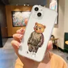 Mobiltelefonfodral Fashion Brand Bear Case för iPhone 15 Pro Max 14 13 12 11 XR 7 8 Plus Transparent Soft Silicone Cover Trend Fundas 231021