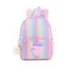 Sacs d'école 2023 Enfants Sac à dos Mode Dessin animé Glitter Coeur avec sangle de poitrine Enfants Petites filles mignonnes Sacs à dos