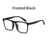 Designer Frosted Black Glasses Frame korsar Glasögon Full Frame Flat Anti Blue Light Lenses