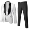 Men's Suits Banquet Feather Embossing Process Designer Blazer Jacket Pants Vest / Men Ehioe 2023 Suit Coat Waistcoat Trouser 3 Piece Set