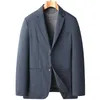 Costumes pour hommes Hommes Couleur Unie À Manches Longues Revers Poche Blanc Canard Down Blazer Slim Costume Manteau