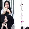 Pins Brooches 2022 Muslim Womens Neck Clip Pearl Brooch U-Shaped Needle Silk Scarf Pins Jewelry Accessories Gift Drop Delivery Dh2Nu