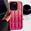 Cell Phone Cases Gradient Color Lattice Bread Pattern Case For iPhone 14 Pro 11 13 12 Max 3D Grid Shockproof Bumper Silicone Back Cover 231021