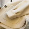 Manteau à capuche tricoté épissé en mélange de laine pour femmes, drame coréen, couture en plomb, surdimensionné 150KG Ins Streetwear, vêtements pour femmes 231020